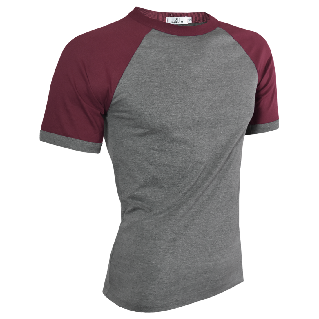 Playera Manga Ranglan Manga Corta Lisa Torso Gris Medio #A058