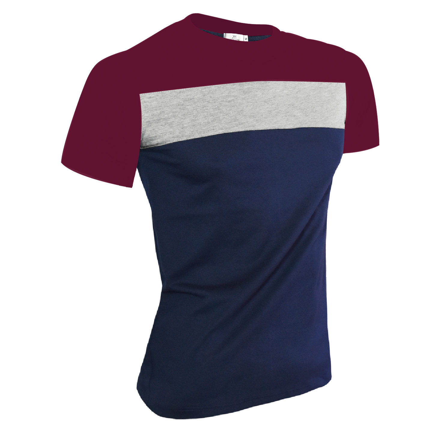 Playera Cuello Redondo Manga Corta Con Franja #A063