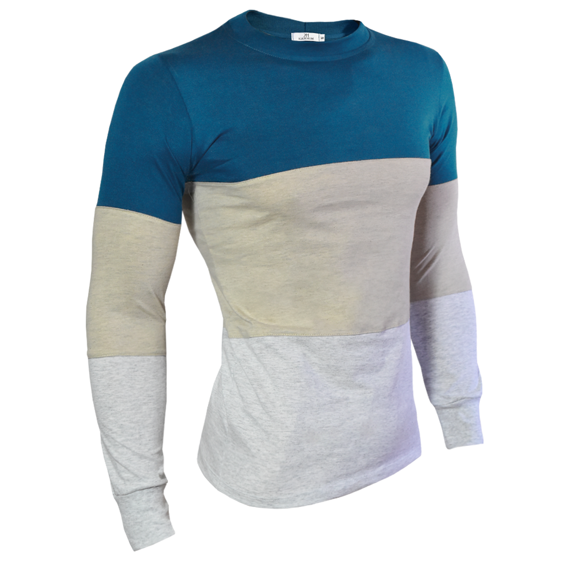 Playera Manga Larga Combinada Con Puño #A071