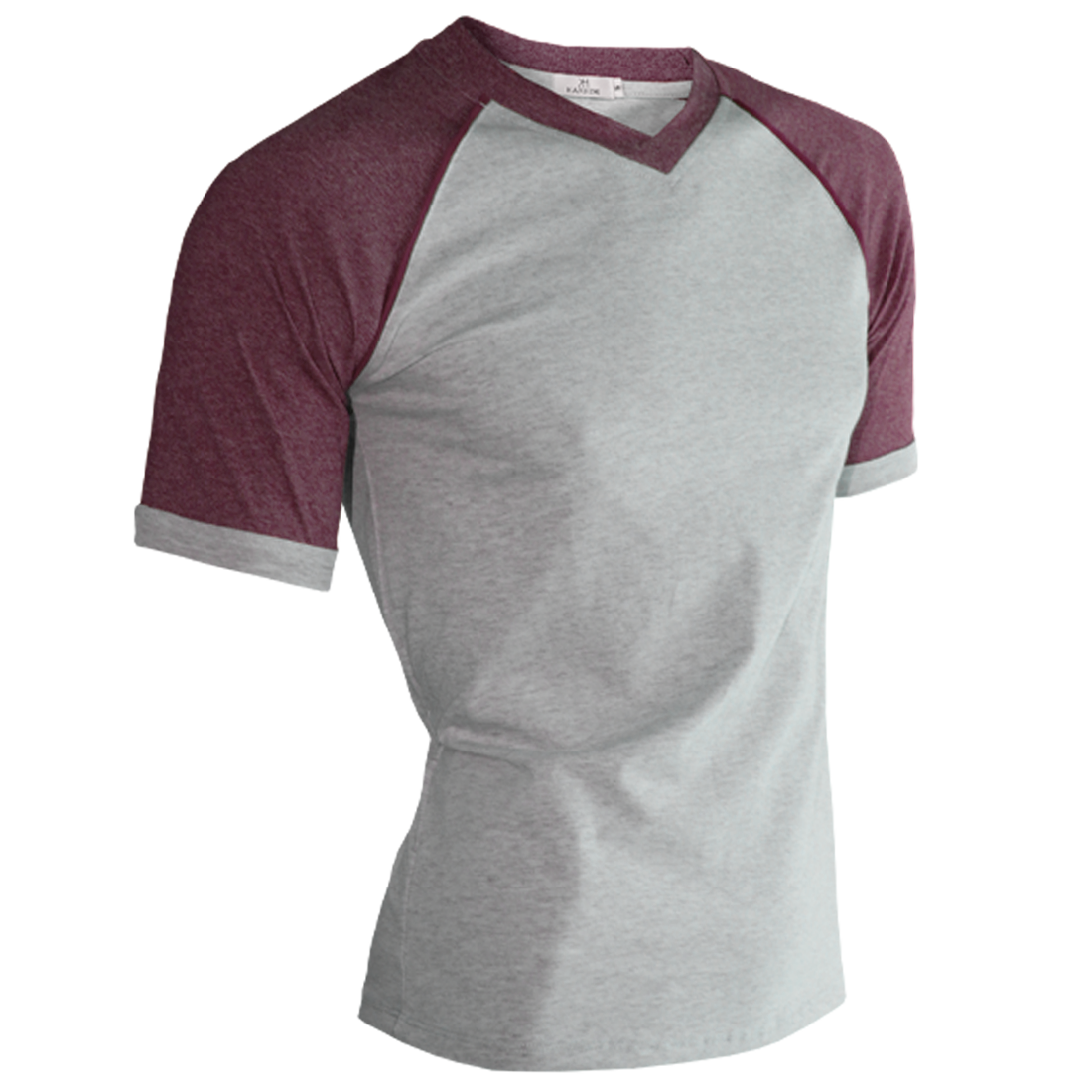 Playera Cuello V Manga Corta Combinada A082