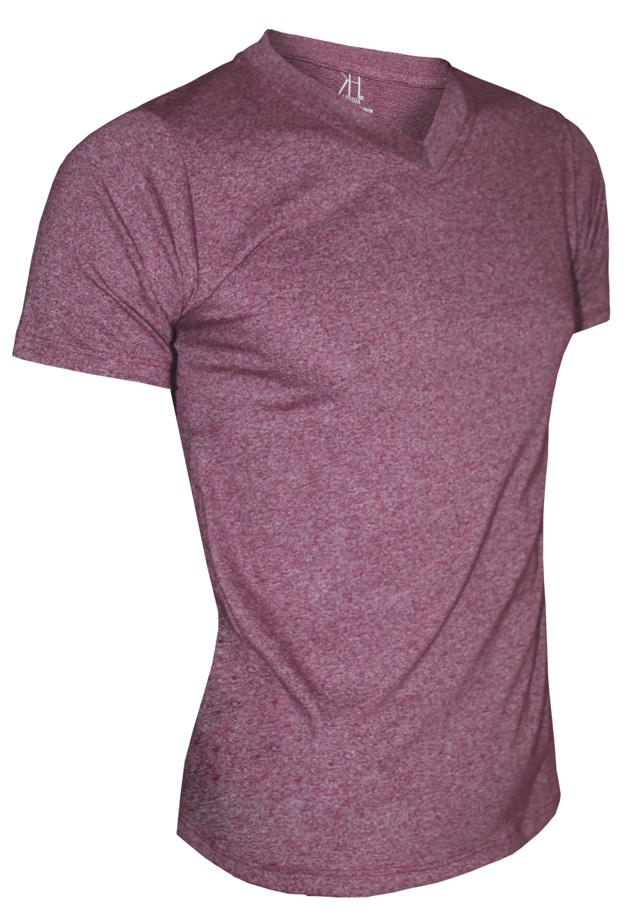 Playera Jaspeada Manga Corta Cuello V #A093