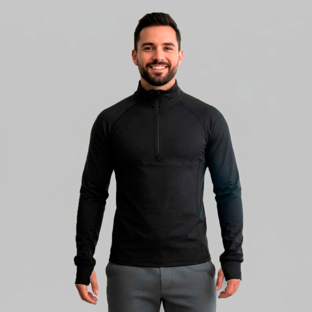 Chamarra Deportiva Cuello Alto Con Medio Cierre Licra #A319