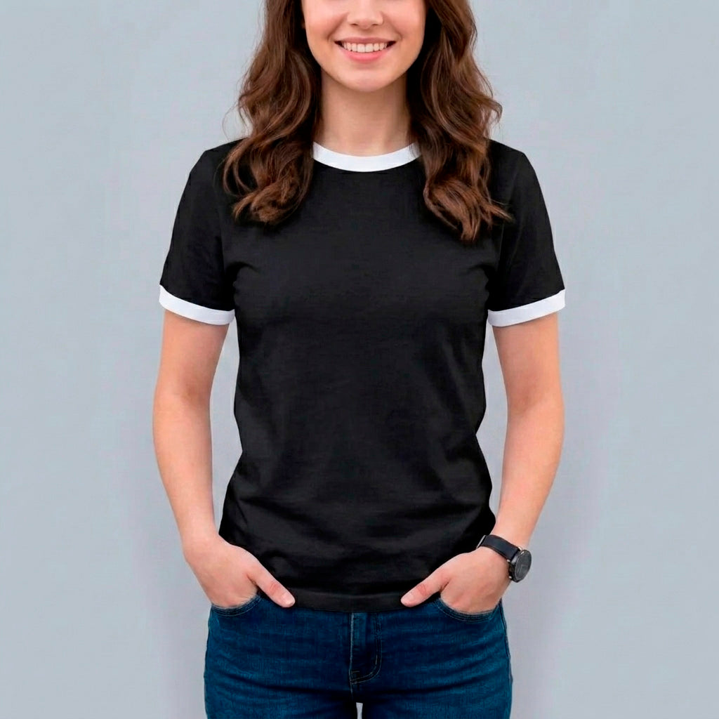 Playera Estilo Ringer Para Dama #D014