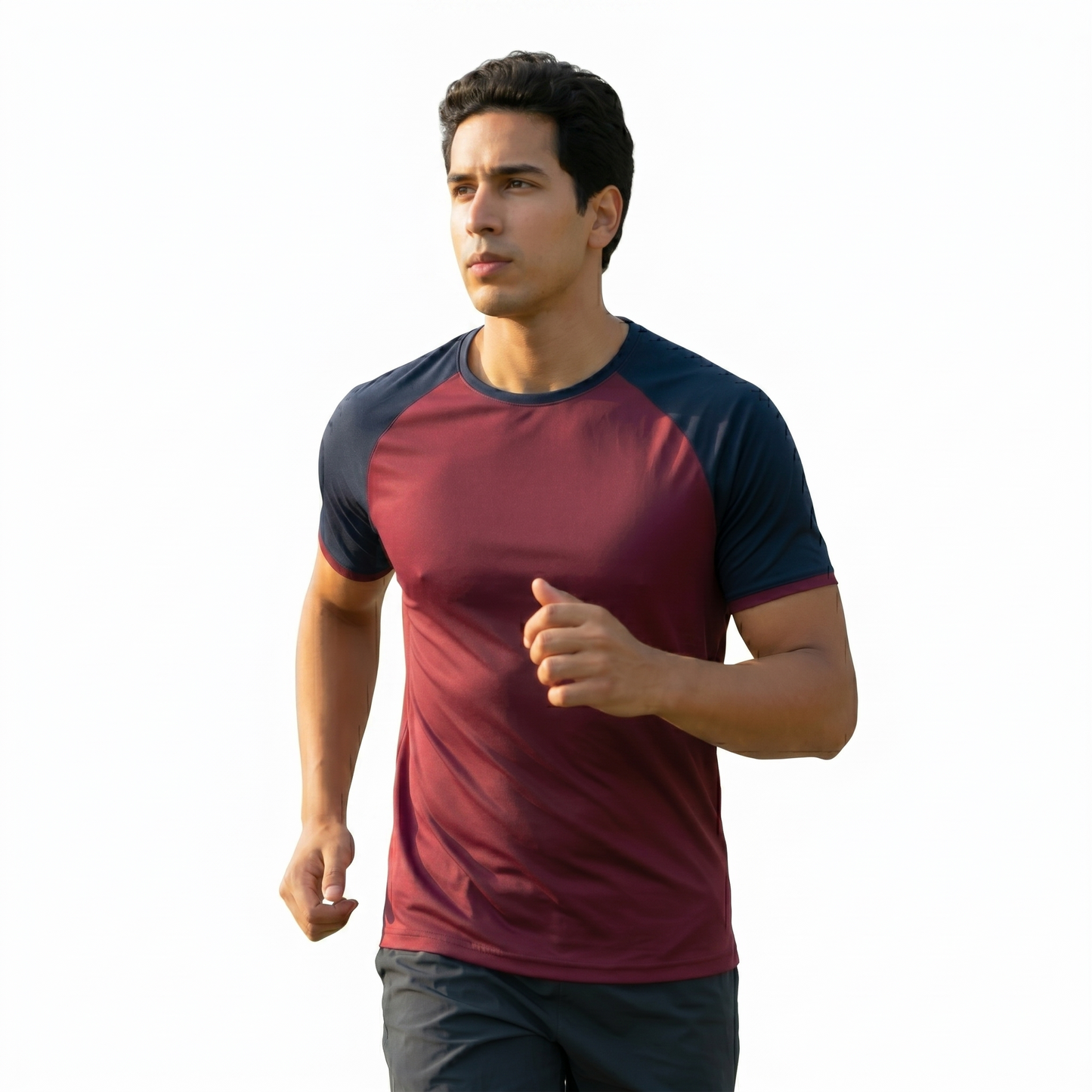 Playera Deportiva Manga Ranglan 100% Poliester #A075