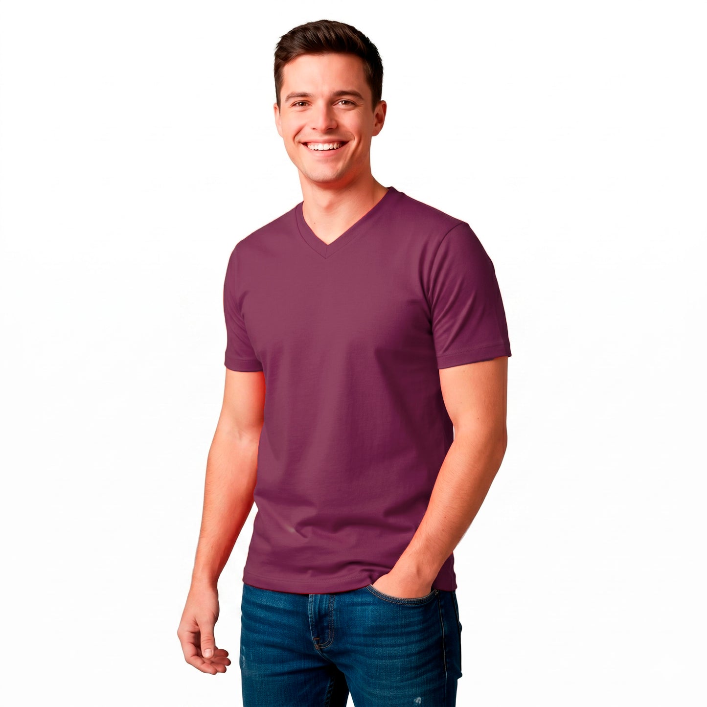 Playera Cuello V Lisa Ideal Para Estampar#A018
