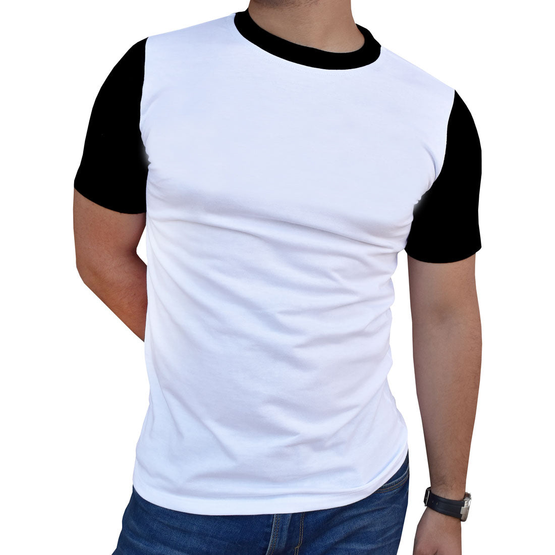 Playera Manga Corta Mangas Diferente Color #A076