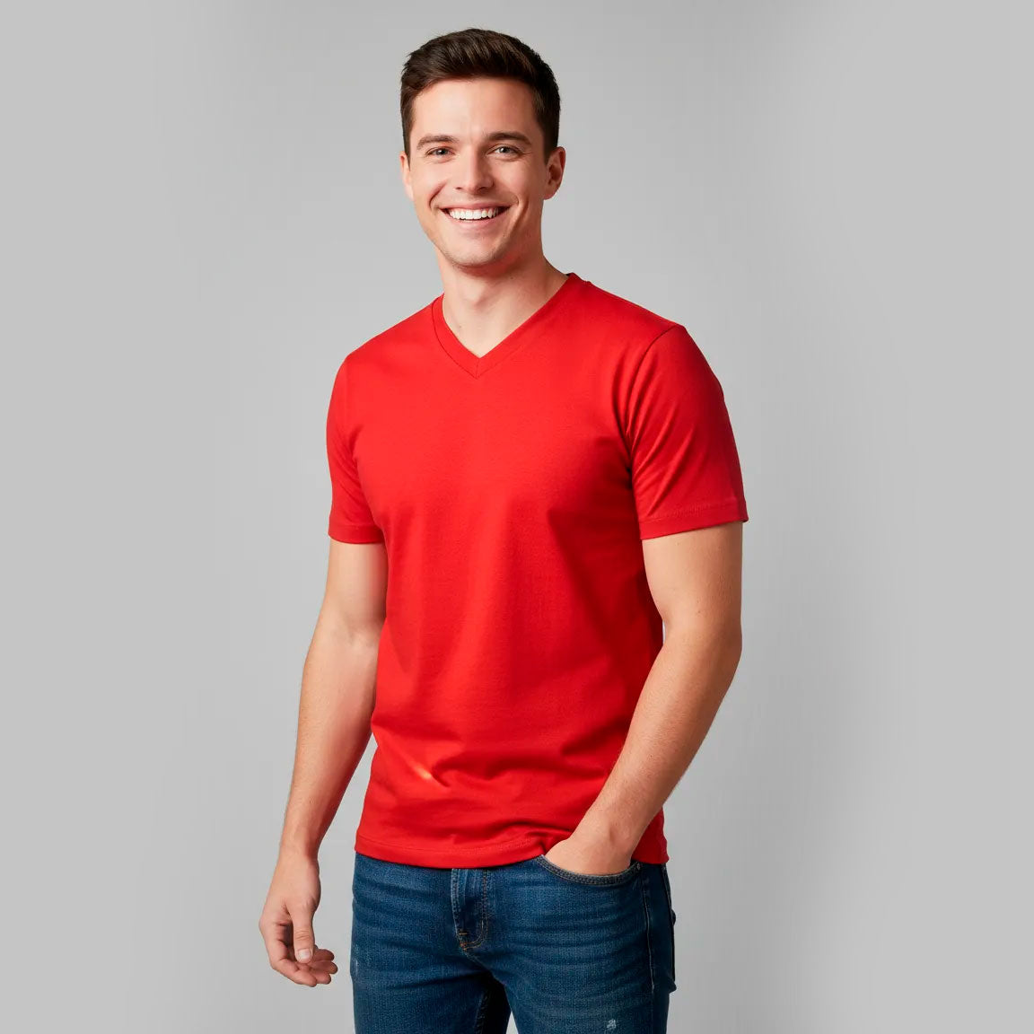 Playera Cuello V Lisa Ideal Para Estampar#A018