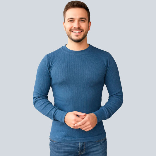 Playera Waffle Cuello Redondo Lisa #A036