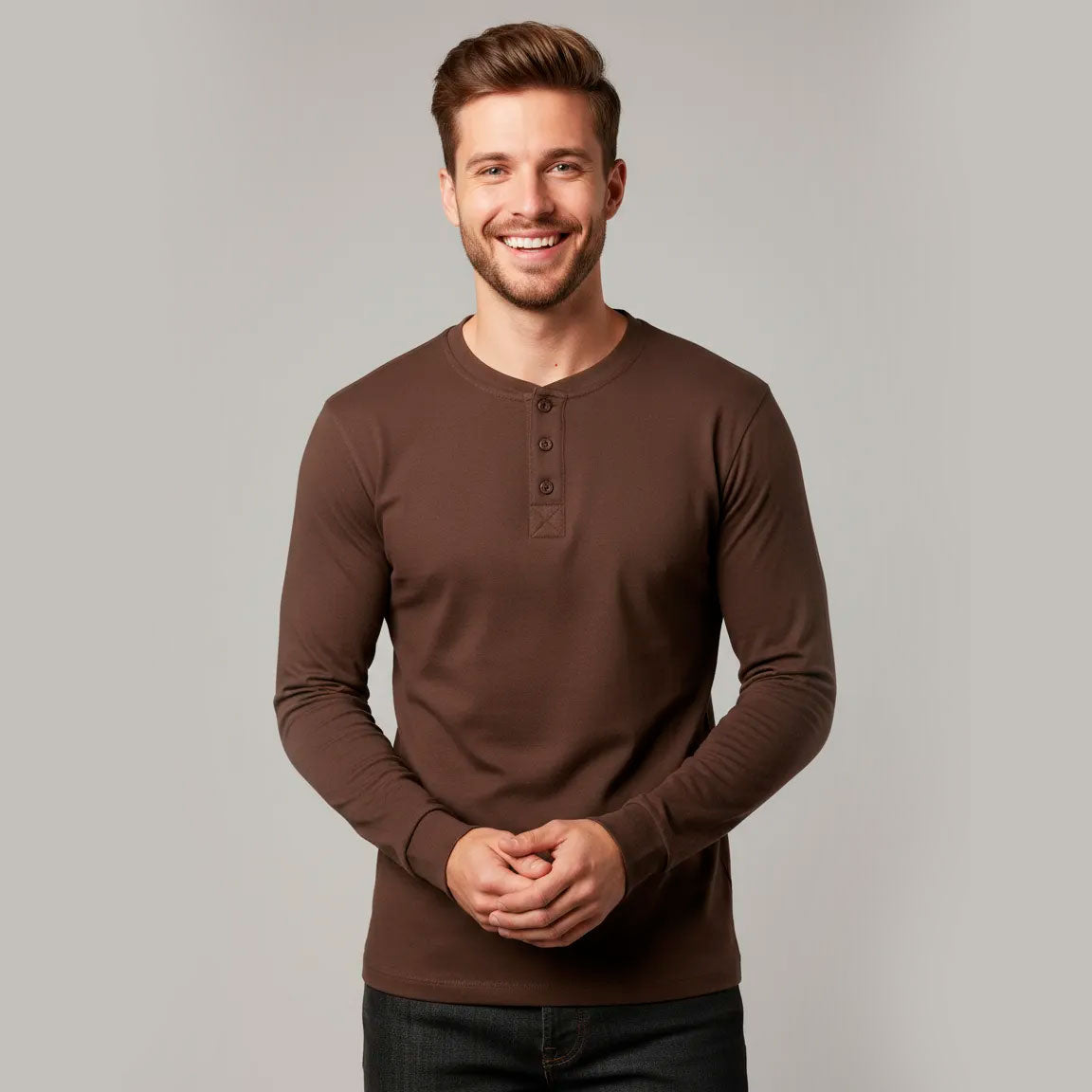 Playera Henley Con Botones Lisa #A056