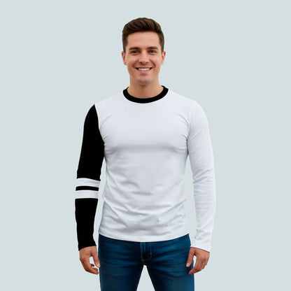 Playera Manga Larga Con Líneas En Manga #A066