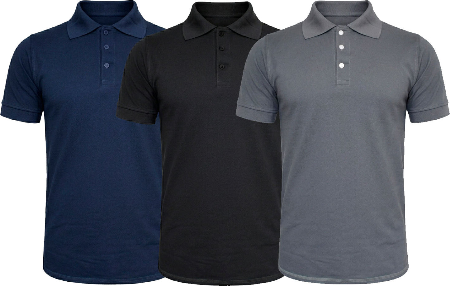 Paquete 3 Playera Tipo Polo Para Caballero Cuello Sport 100% Poliester #A107