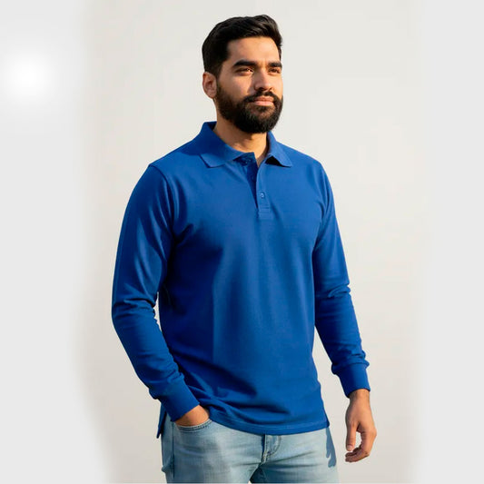 Playera Tipo Polo Manga Larga Para Caballero #A120