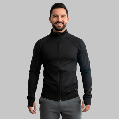 Chamarra Deportiva Cuello Alto Con Cierre Licra #A316