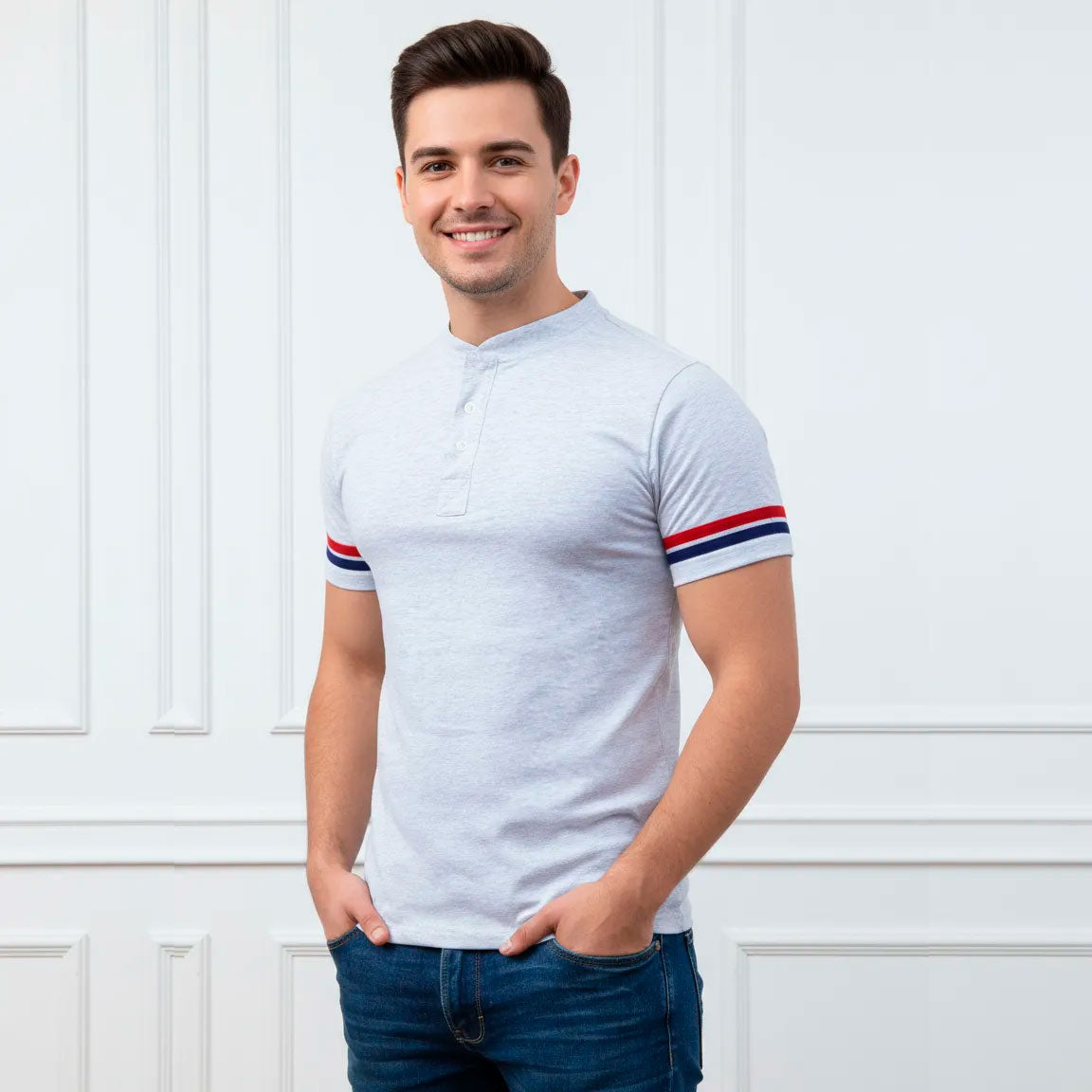 Playera Con Broches Manga Corta Con Tiras #A046