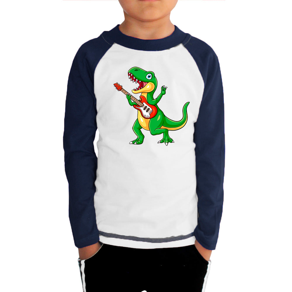 Playera Dinosaurios Para Niño Manga Ranglan Manga Larga #K023-D005