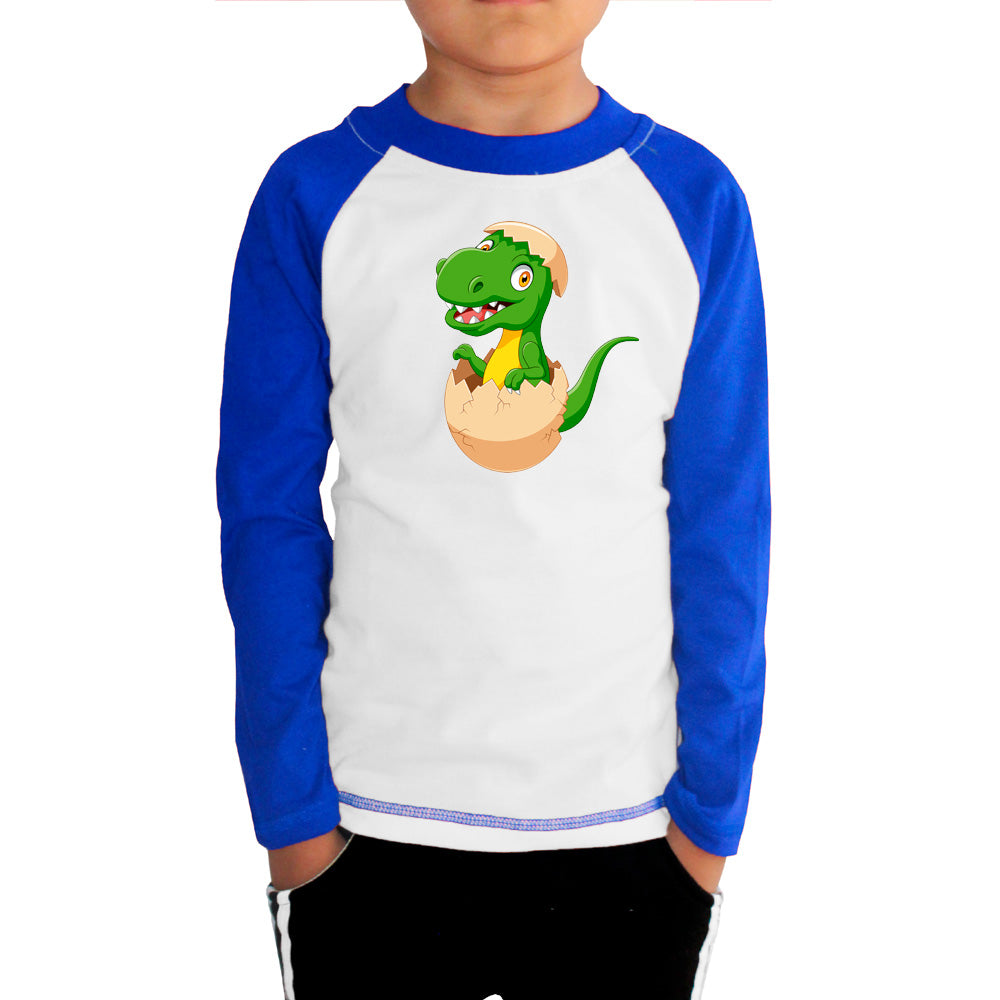 Playera Dinosaurios Para Niño Manga Ranglan Manga Larga #K023-D003