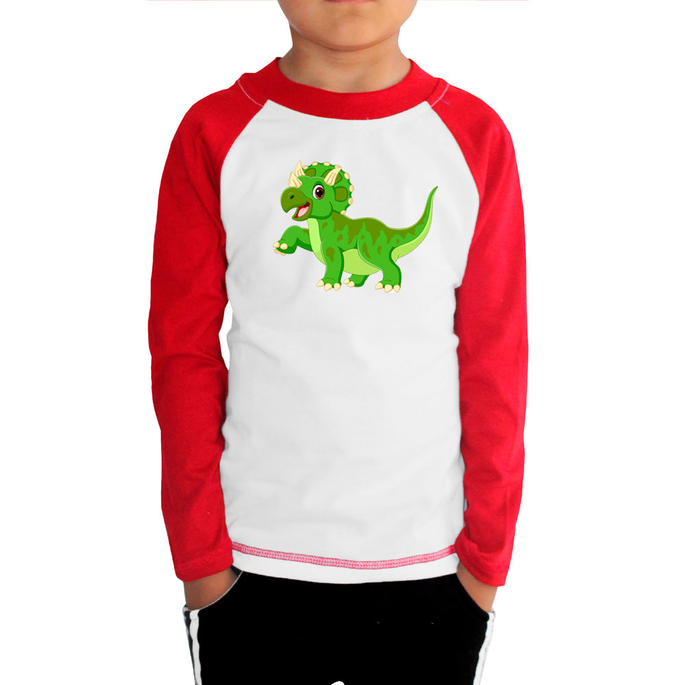 Playera Dinosaurios Para Niño Manga Ranglan Manga Larga #K023-D002