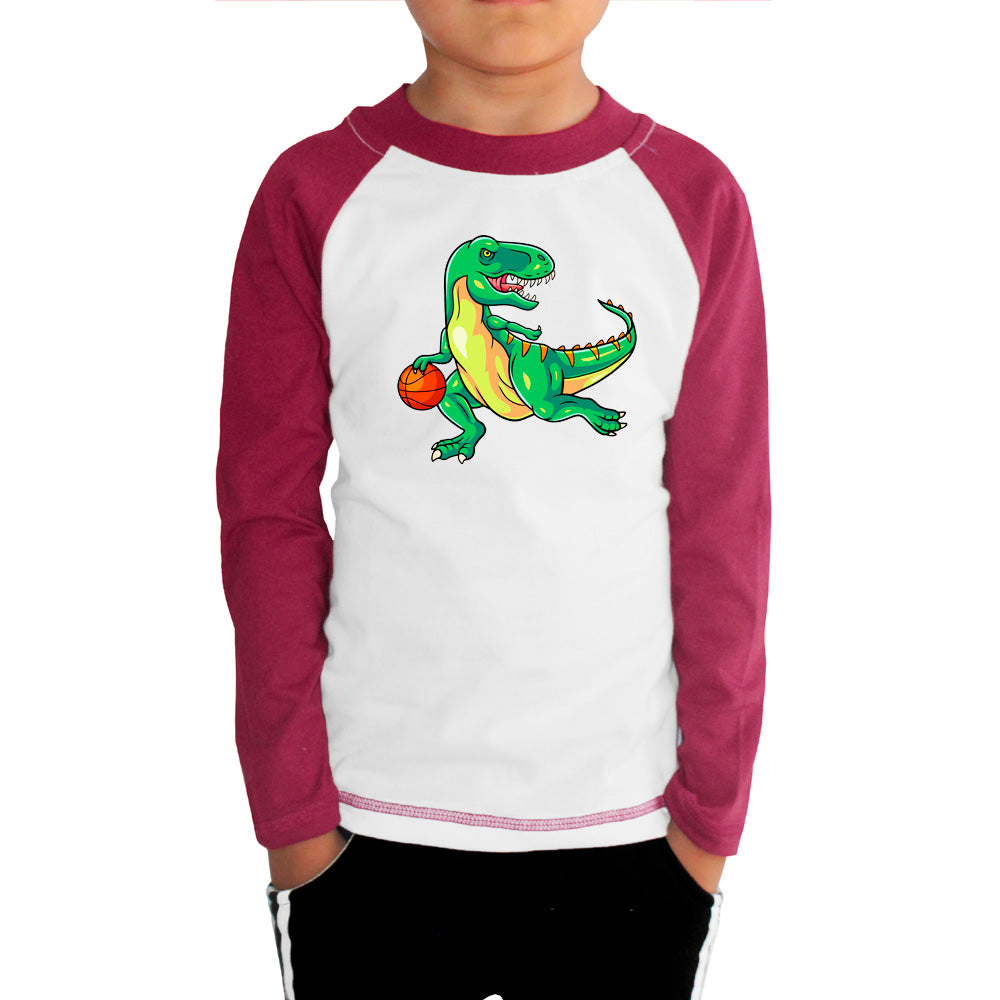 Playera Dinosaurios Para Niño Manga Ranglan Manga Larga #K023-D004