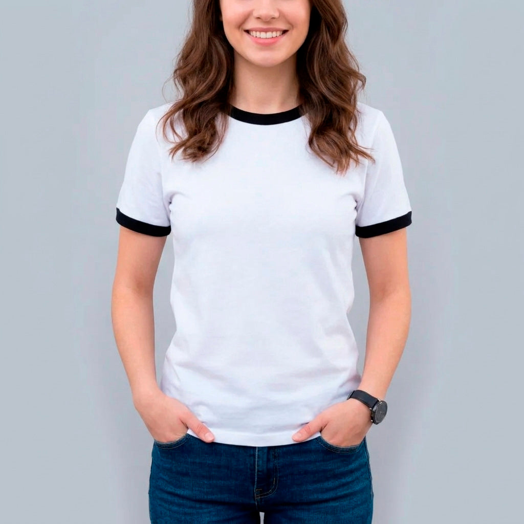 Playera Estilo Ringer Para Dama #D014