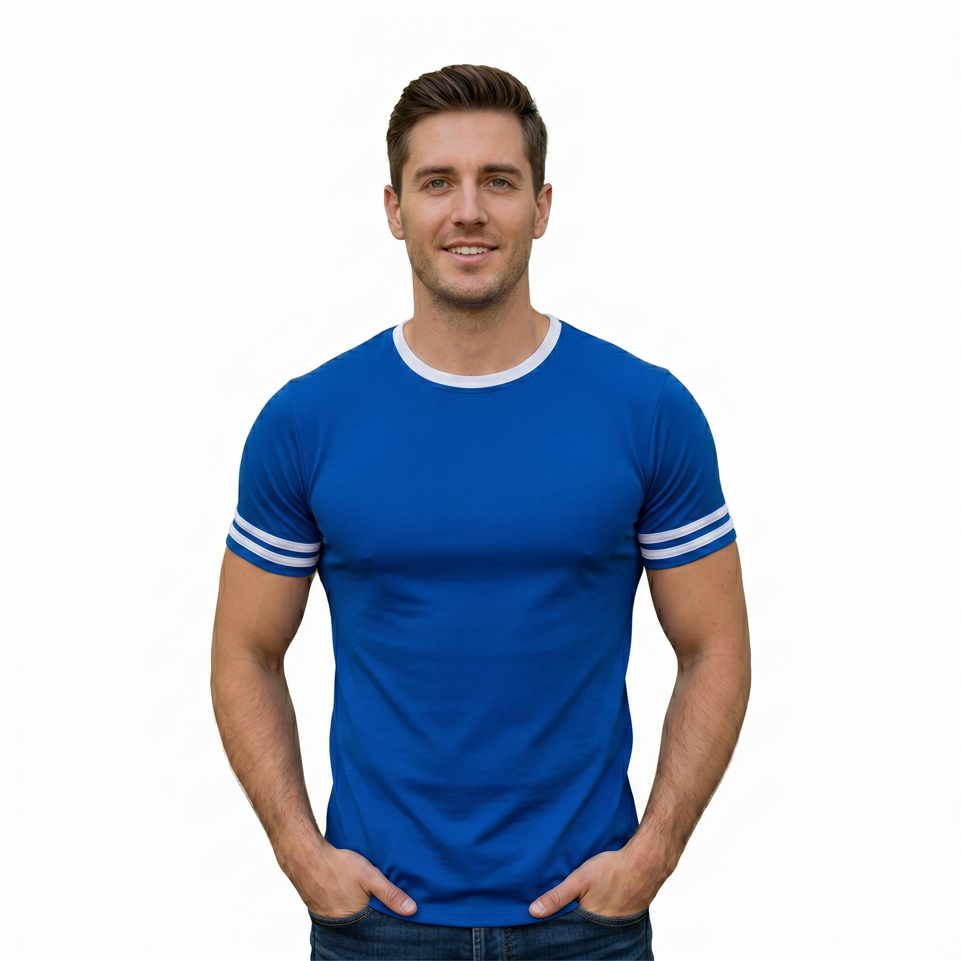 Playera Hombre Manga Corta Cuello Redondo 100% POL #A087