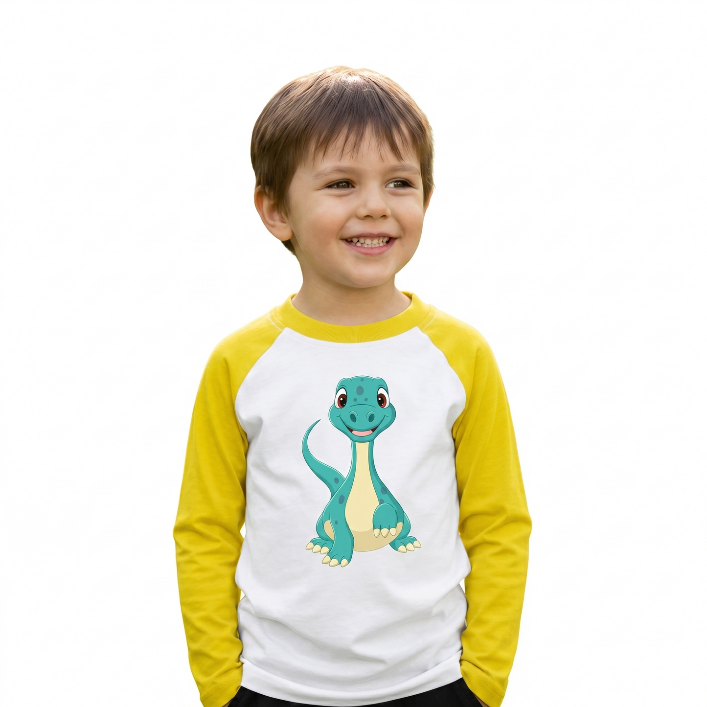 Playera Dinosaurios Para Niño Manga Ranglan Manga Larga #K023-D001
