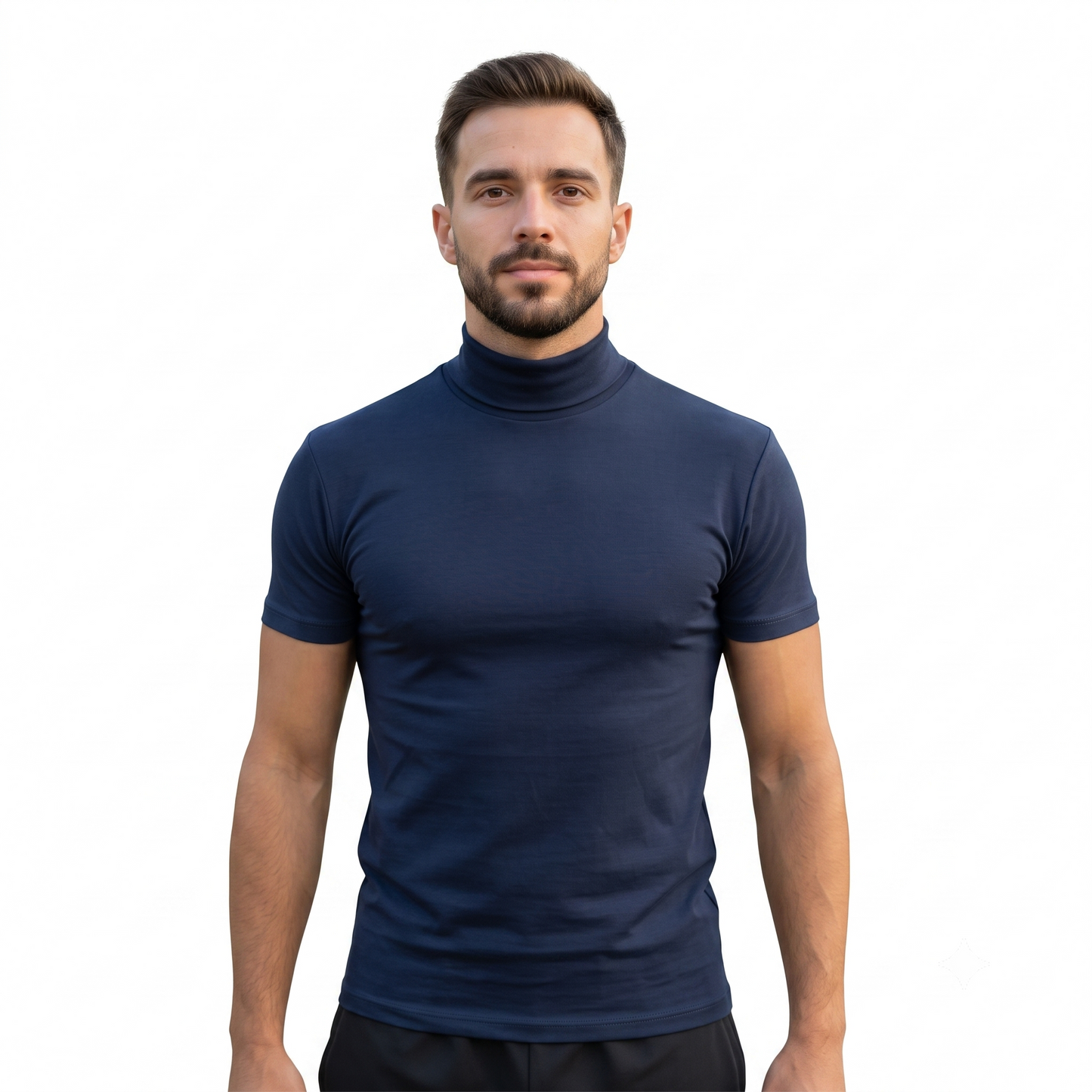 Playera Cuello De Tortuga Manga Corta Para Caballero #A118