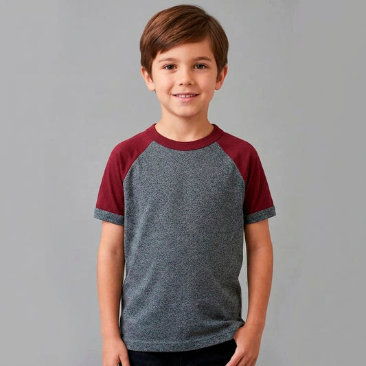Playera Para Niño Manga Corta Jaspeada #K035