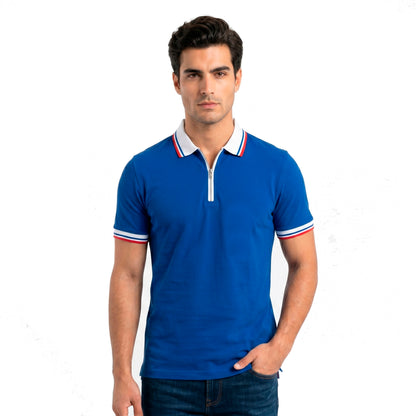 Playera Con Cierre Tipo Polo Caballero Karhim #A129