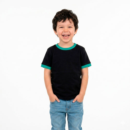 Playera Para Niño Estilo Ringer Manga Corta #K014