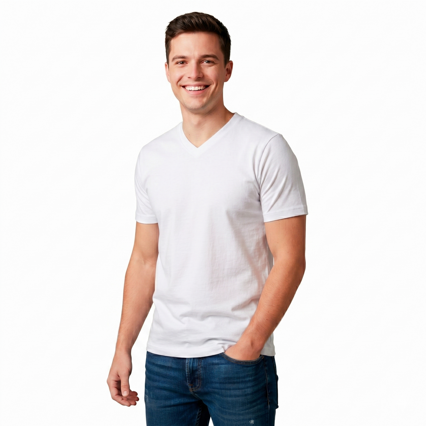 Playera Cuello V Lisa Ideal Para Estampar#A018