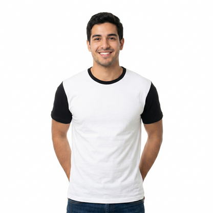 Playera Manga Corta Mangas Diferente Color #A076