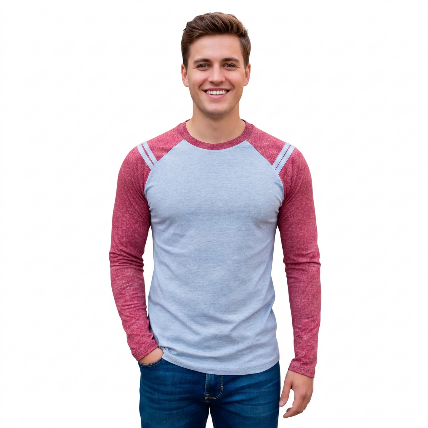 Playera Manga Ranglan Larga Con Diseño En Hombros #A019
