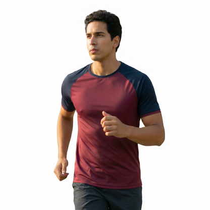Playera Deportiva Manga Ranglan 100% Poliester #A075