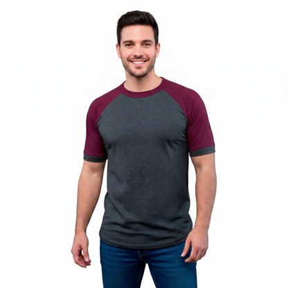 Playera Manga Ranglan Manga Corta Lisa Torso Oxford #A058