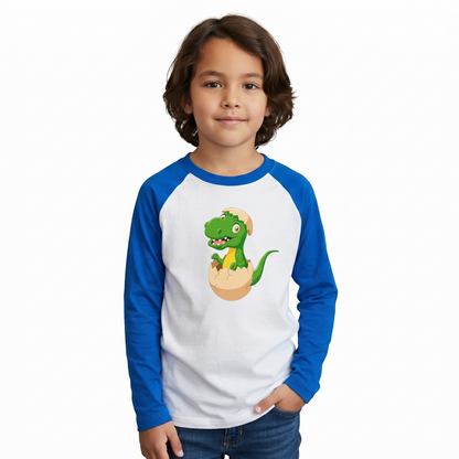Playera Dinosaurios Para Niño Manga Ranglan Manga Larga #K023-D003