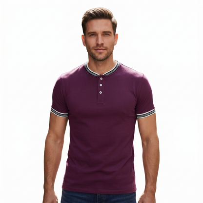 Playera Manga Corta Con Botones #A106