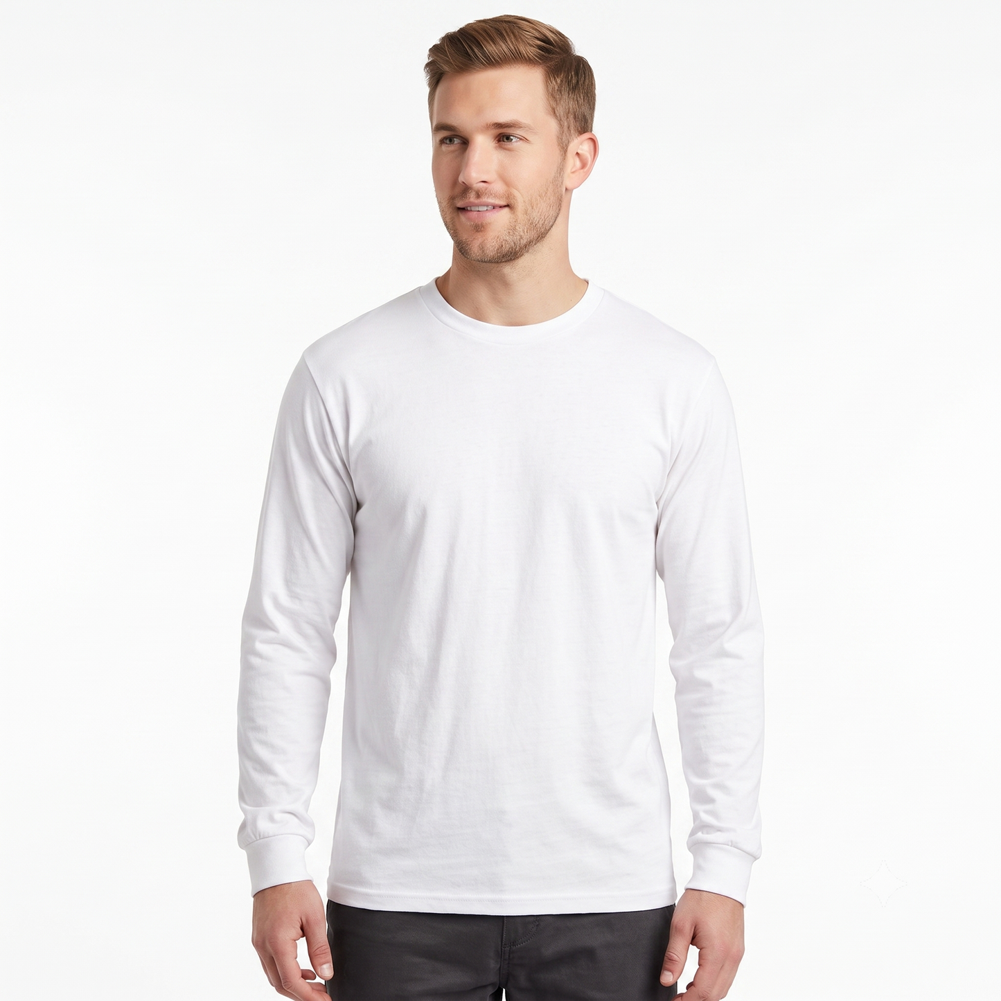 Playera Manga Larga Lisa de Shifon Con Puños #A135
