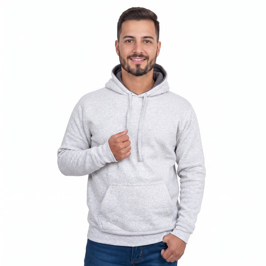 Sudadera Hombre Hoodie Cerrada Capucha Gorra Avena #A312