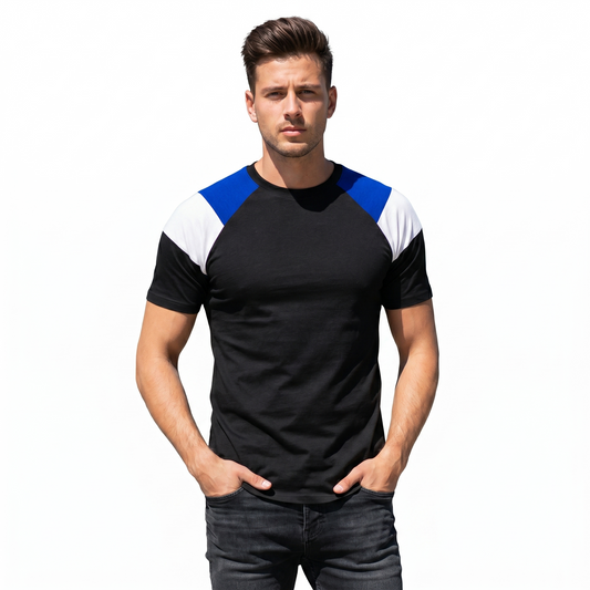 Playera Manga Ranglan Manga Corta Manga Combinada #A077