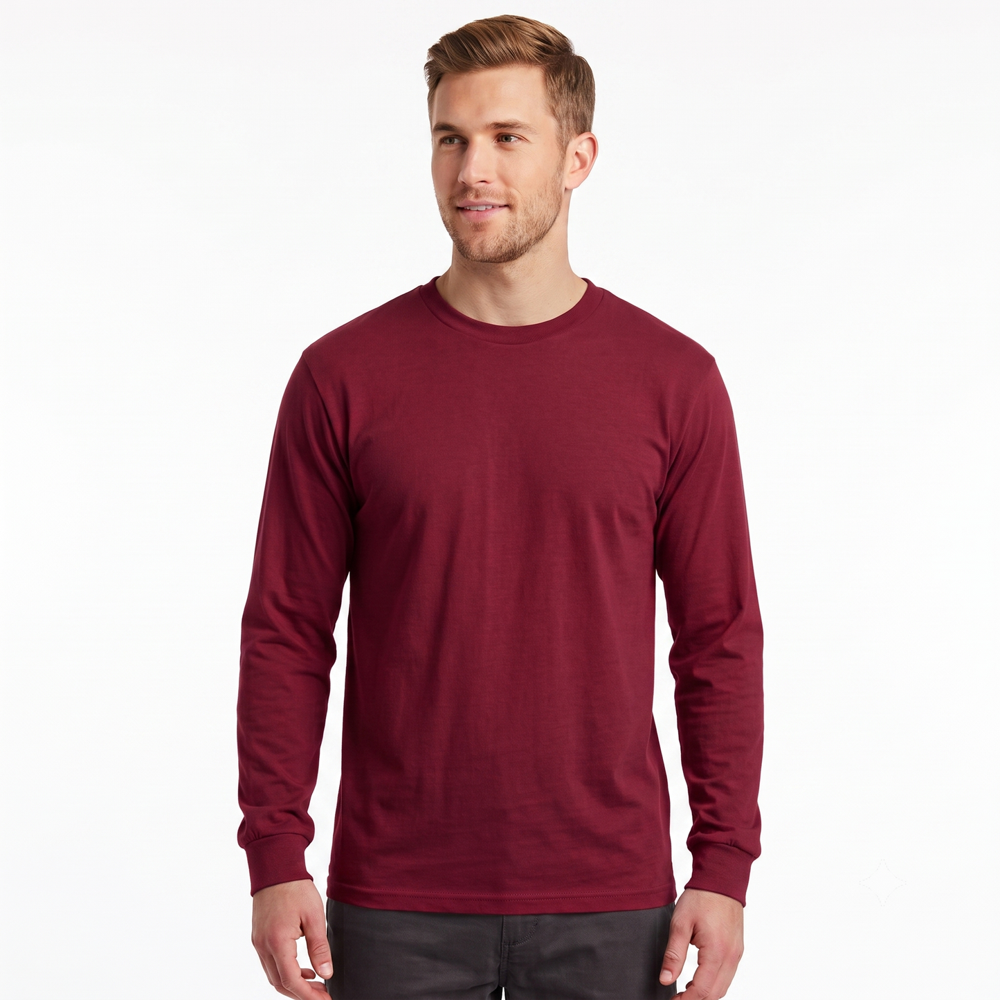 Playera Manga Larga Lisa de Shifon Con Puños #A135