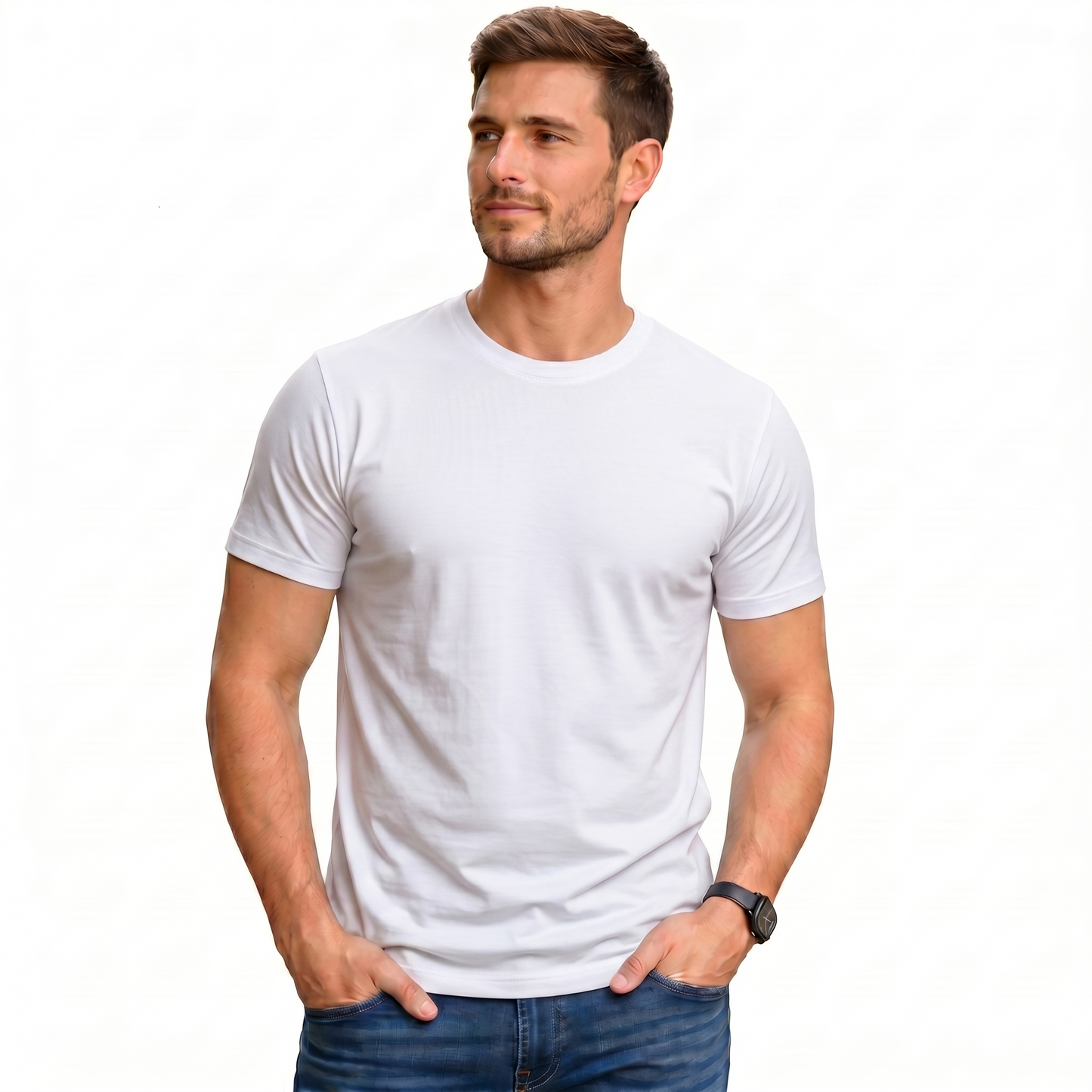 Playera Cuello Redondo Lisa Ideal Para Estampar#A016