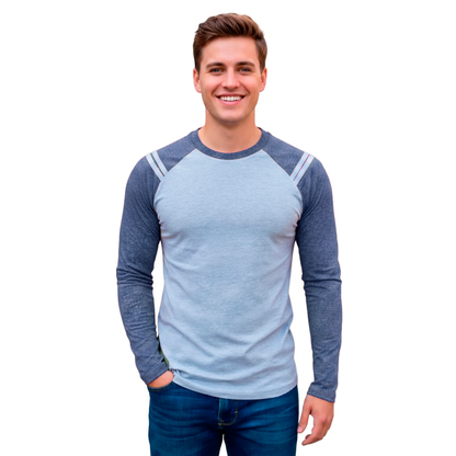 Playera Manga Ranglan Larga Con Diseño En Hombros #A019