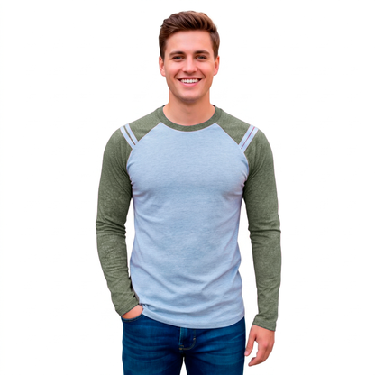 Playera Manga Ranglan Larga Con Diseño En Hombros #A019