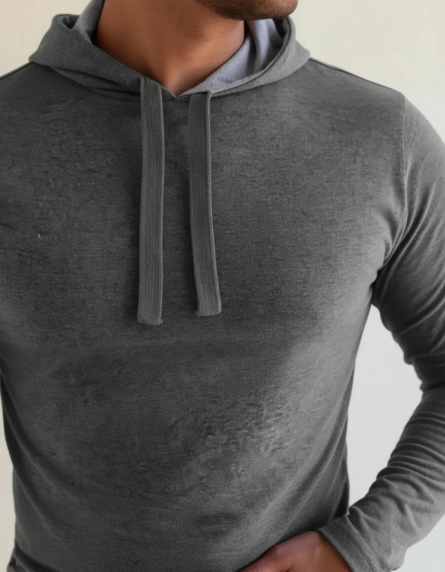 Playera Hombre Con Gorro Manga Larga #A085