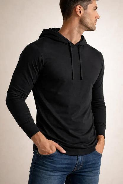 Playera Hombre Con Gorro Manga Larga #A085