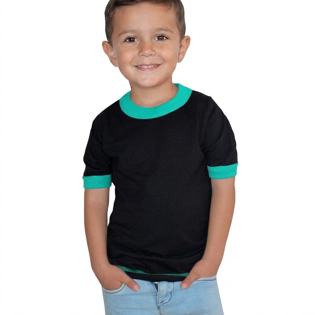 Playera Para Niño Estilo Ringer Manga Corta #K014