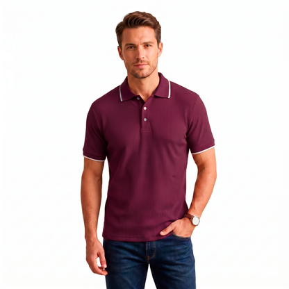 Playera Tipo Polo Cuello Sport Waffle #A132