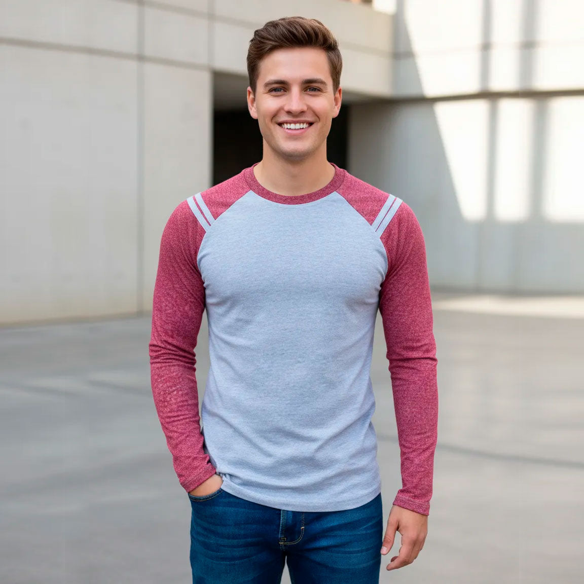 Playera Manga Ranglan Larga Con Diseño En Hombros #A019