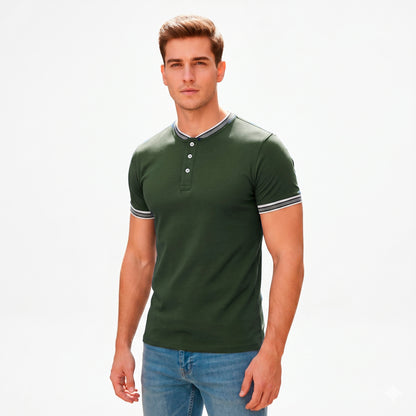 Playera Manga Corta Con Botones #A106