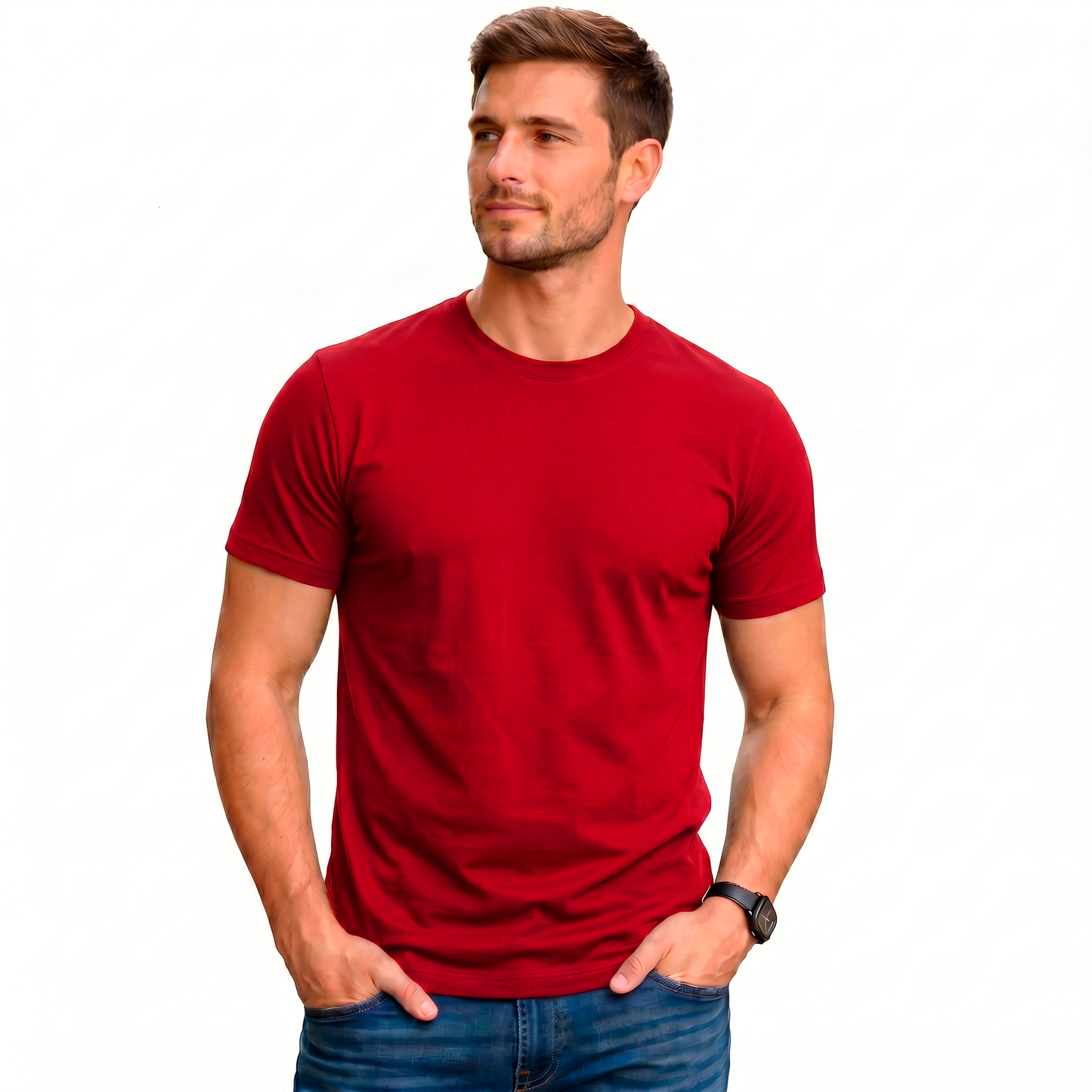Playera Cuello Redondo Lisa Ideal Para Estampar#A016